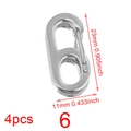 Silver stainless steel number 6 lobster clasp, 23mm x 11mm hardware set of 4 pieces - Steel 6