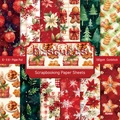 6x6 Christmas Scrapbooking Paper Pad with 12 watercolor biscuit designs for DIY albums - R2459 24 Sheets