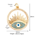 Gold plated evil eye charm with blue and white zircons, measuring 28x22mm size - Evil Eye Gold L295209