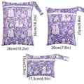 Portable waterproof diaper bag set with detailed size comparison chart in inches and cm - BF123 Grey Fox