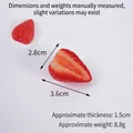 Realistic PVC strawberry half slice model with red texture, size 3.6x2.8cm for DIY decor - 3.5cm Half Ripe Strawberry