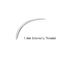 1.6mm external thread curved barbell insertion taper in polished stainless steel - 1.6mm External Thread Curved Bar