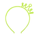 Handmade light green plastic cat ear headband with crown design for girls and women - Luminous Crown / Yellow