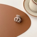 Detail of small matte taupe hair claw clip for bangs and side hair styling - Matte Light Coffee (Medium Approx. 3.5cm)