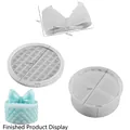 Silicone mold set for diamond pattern storage jar with bow lid and blue finished sample - Bow - Diamond Storage Box