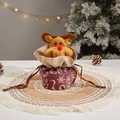 Sac cadeau de Noël avec tête de renne en peluche et motif de flocons de neige - J-7 Sac avec Impression en Anglais Cerf