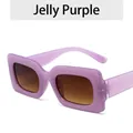 Vintage square jelly purple sunglasses with gradient lenses in a retro frame design - Jelly Purple Frame Tea Lenses