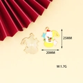 Detailed Christmas white bear on musical note charm with dimensions 25x20mm and 1.7g weight - Musical Note Christmas Bear