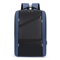 Blue and black variant business laptop backpack with USB port and multiple pockets - 1328 Style-Blue