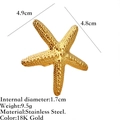 Anello stella marina minimalista in acciaio inossidabile oro 18K con dettagli - Stella Marina Oro Lucido (JZ-YS321-G)