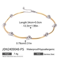 Detaillierte Größenangaben für 18K Gold Edelstahl Quaste Pulloverkette Halskette - Gold Silber Gemischt (JDN2409048-PS)