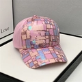 Berretto da baseball con paillettes rosa, motivi geometrici e retro in mesh traspirante - Rosa