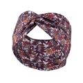 Fascia larga elastica bohémien con stampa a foglie colorate e design con nodo intrecciato - FD080 Piccoli Fiori 3#