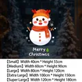 Weihnachts-Schneemann-Fensteraufkleber Größentabelle mit Maßen von Klein bis XXL-Format - SDUV-228 Statisch Kleberfrei / Klein (40*55CM)
