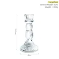 Vintage style large ribbed glass candle holder with elegant vertical stripe pattern - Large Vertical Stripe Glass Candle Holder