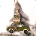 Auto d'epoca rustica in legno verde con regali per decorazione dell'albero di Natale - P-Z31 Berlina verde