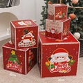 Christmas gift box set in various sizes with festive Santa and snowman illustrations - Set of 5 (15-40cm)