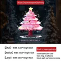Pink Christmas tree UV electrostatic window sticker with stars and candy canes - Small [45*60CM]