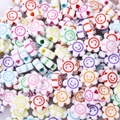 Colorful mixed acrylic flower beads with smiley faces for DIY jewelry making - 5x10mm Smiley Sunflower Beads (100pcs)