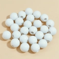 Mix of white round acrylic sports beads for DIY jewelry and bracelet crafting kits - 12mm Pure White Golf Ball Style