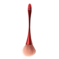 Professional mushroom head loose powder brush with metallic red handle and pink soft bristles - Large / Large Red Small Waist
