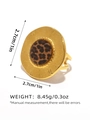18K vergoldeter Edelstahlring mit Leopardenmuster und gehämmerter Textur für Damen - Gehämmerter Scheiben-Leoparden-Stil (A7-6-251007-2)