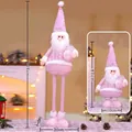 Pink Santa telescopic doll with sequins, height adjustable from 80cm up to 106cm - 106cm