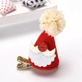 Barrette chapeau de Noël mignon avec feutre rouge, dentelle et paillettes dorées pour filles - Style Moustache Jupe en Maille
