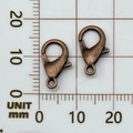 Antique bronze zinc alloy lobster clasps for DIY jewelry making 18mm size shown - 14mm / Antique Red Copper