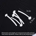 Five miniature white PVC enoki mushroom models with 3cm length for DIY hot pot crafts - 3cm Short - White Single Head
