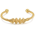 Bracciale rigido aperto da 4mm in acciaio inossidabile dorato 18K filettato - Oro