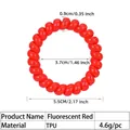 Fluoreszierendes rotes Spiral-Haargummi aus TPU mit 4 cm Außendurchmesser Design - Fluoreszierendes Rot
