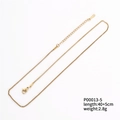 Goldene Edelstahl-Boxkette mit Karabinerverschluss und Verlängerung, 40+5 cm Länge - Goldene Box-Kette (P00013-5)