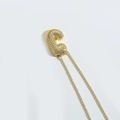Chunky gold-plated letter C pendant necklace with sparkling pavé cubic zirconia - Letter T