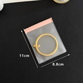 Translucent EVA jewelry pouch with pink zip lock, 11x8.8cm size for earring storage - Frosted Style / 8.8*11cm