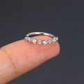 Silver stainless steel ear cartilage hoop with pavé zircons held on a fingertip - 2#-10mm / Silver