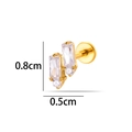 Gouden labret piercing van roestvrij staal met zirkonia, maat 0,8 cm bij 0,5 cm - Abstracte Vlinder Geometrische Stijl (2630-6#) / Goud