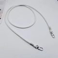 White PU leather shoulder strap detail featuring silver metal lobster clasps - White + Silver Hook