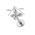 Silver G23 titanium flower lip stud earring with 0.49cm height and 0.61cm width dimensions - Silver Four-leaf Clover (T2551-9#Silver)