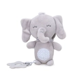 Gray plush elephant infant toy featuring a star-shaped teether and soft sensory fabric - Grey Elephant