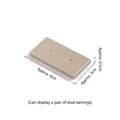 Beige rectangle faux leather earring display pad with two holes for jewelry studs - Earring Display Cards (Champagne, 10pcs)