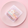 Set of 12 rolls floral washi tape in a pink plaid box featuring a cute cartoon dog - Dog-Pink Set