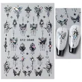 Holographic 3D laser silver butterfly nail stickers with gothic moon and star patterns - Holographic Gothic Jewelry Star Moon (STZ-X040)