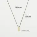 Detail of 18K gold-plated brass zircon charm with stainless steel pearl chain necklace - Steel Chain Gold Zircon Pendant
