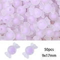 Purple frosted acrylic candy shaped star beads for DIY jewelry making 50pcs 9x17mm - Purple Frosted Candy (50pcs)