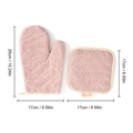Set guanto da forno e presina rosa con misure espresse in centimetri e pollici - Quadri Rosa Cotone (Guanto+Presina)