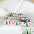 White Christmas hair claw clip with festive reindeer and tree patterns for women - Colored Elk/Geometric Pattern(D9-1-12)