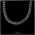 Collana a catena cubana arcobaleno da uomo in confezione regalo con biglietto d'auguri - Collana (con confezione regalo e biglietto)