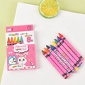 Set de 8 crayons de couleur rose avec motif de lapin pour le dessin des enfants - 8 Couleurs Boîte Rose