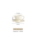 Set tazzina da caffè e piattino in ceramica bianca con rilievo floreale e 230 ml - 230ml / Tazzina da caffè e piattino Britney